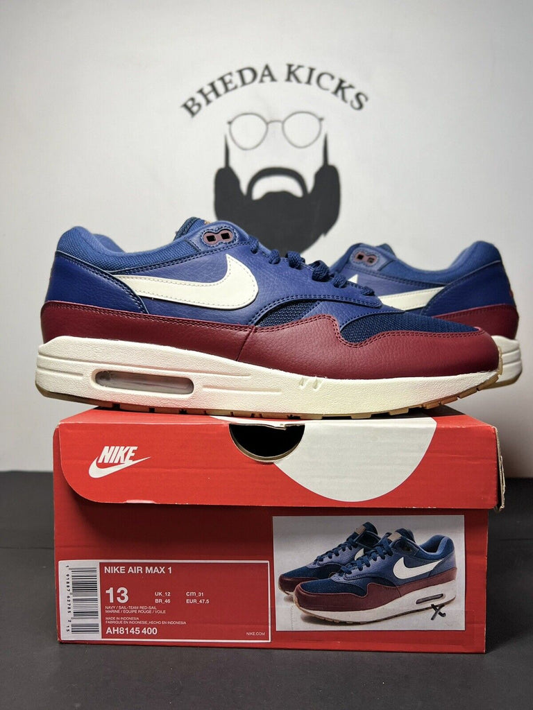 Nike Air Max 1 Navy Team Red Gum Men’s Size 13 (AH8145-400) Preowned Og Rare