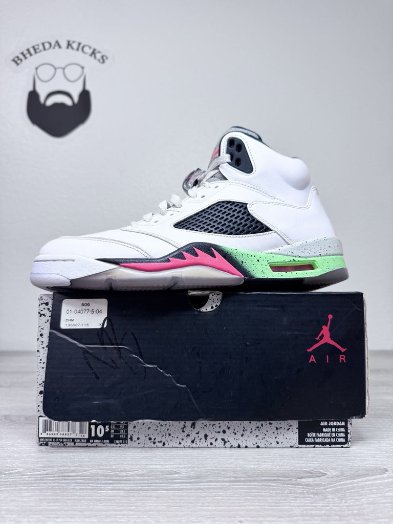 Size 10.5 - Nike Air Jordan 5 Poison Green 136027-115 OG V Retro Fire Red