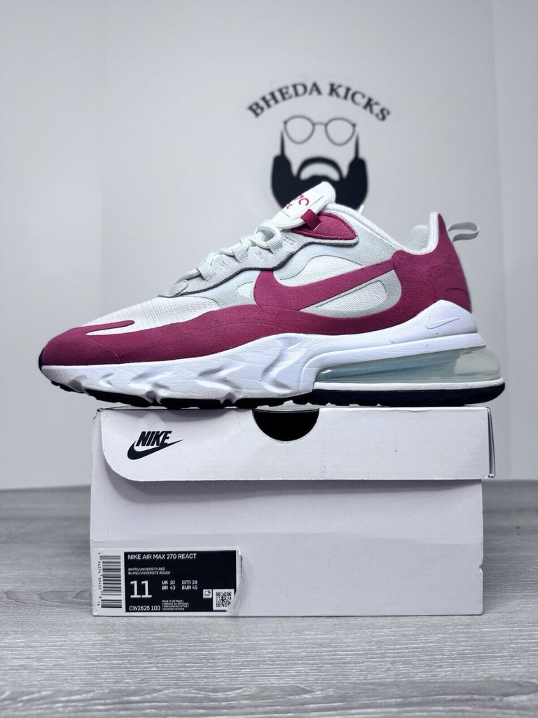 Size 11 - Nike Air Max 270 React ‘White/University Red’ Shoes CW2625-100 Men’s