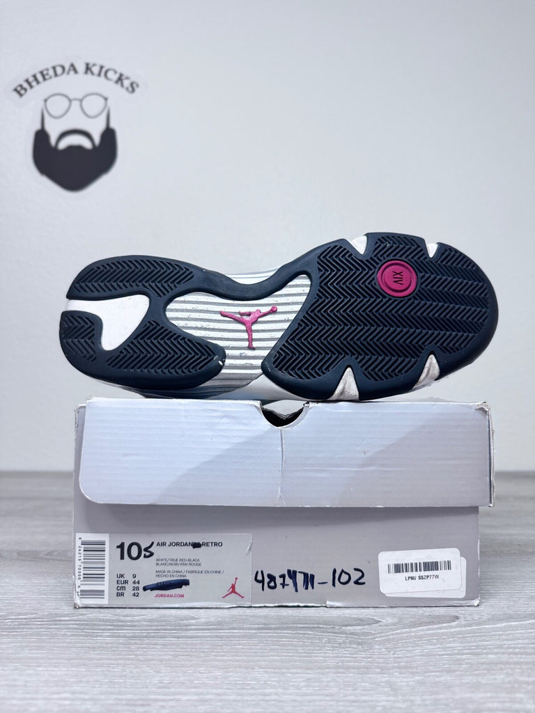 Size 10.5 - Air Jordan 14 Retro 2014 Black Toe 487471-102 Preowned Authentic