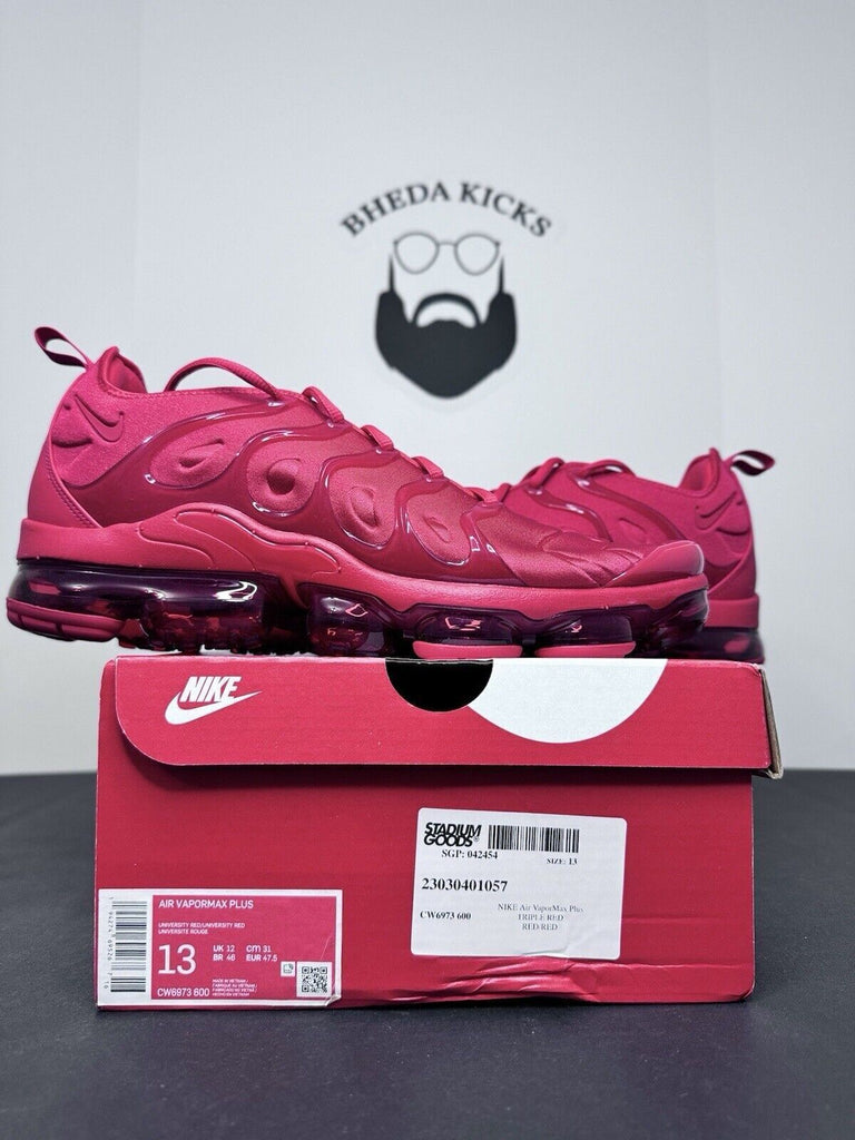 NEW Nike Air VaporMax Plus Triple Red University Red CW6973-600 Men’s Size 13