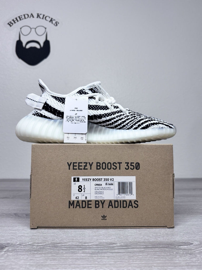 Size 8.5 - adidas Yeezy Boost 350 V2 Low Zebra CP9654 Brand New