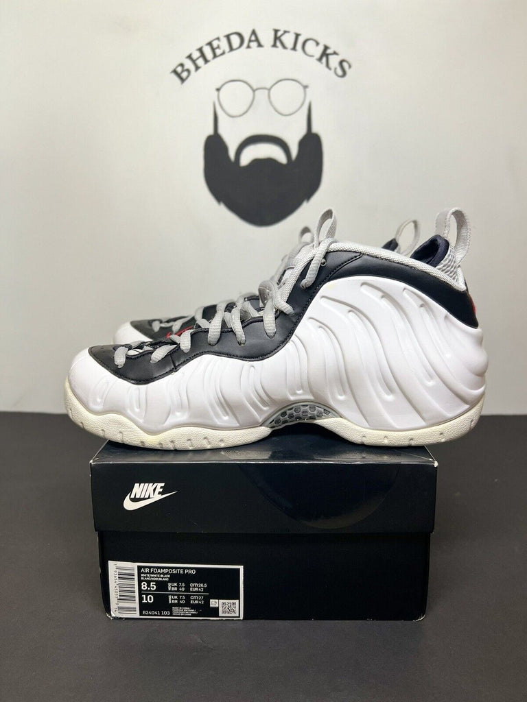 Nike Air Foamposite Pro Chrome White 2020 Size 8.5 624041103 White Black Red Pro