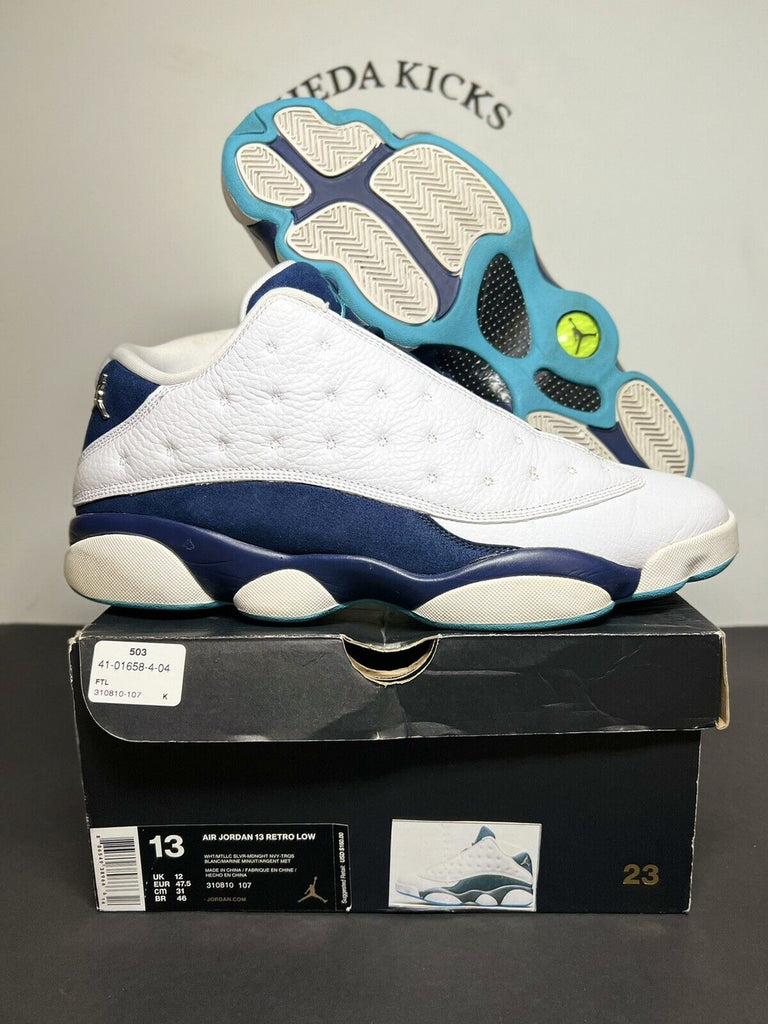 Nike Air Jordan 13 Low Hornets 2015 Size 13 310810-107 Blue White Silver Teal OG