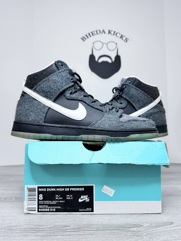 Size 8 - Nike SB Dunk High Petoskey Premier Charcoal Graphite 645986-010 2014
