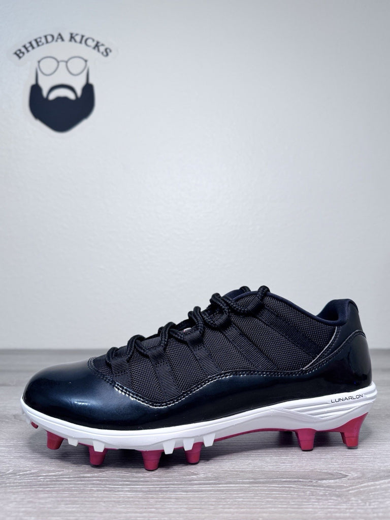 Size 11 - Nike Air Jordan 11 Retro Low Football Cleat Bred AO1560-010 Black New