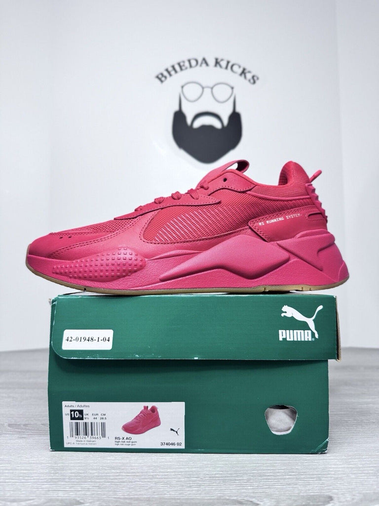 Size 10.5 - Puma RS-X AO High Risk Low Shoes Triple Red/Gum Bottom 374046-02