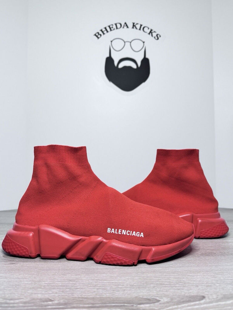 Size 9 (42 EU) - Balenciaga Red Speed Trainers Preowned Authentic Clean