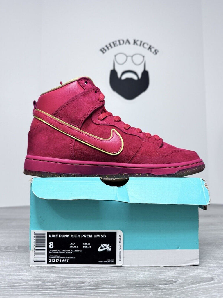 Size 8 - Nike SB Dunk High Premium CNY 2014 OG BOX Preowned 313171-667