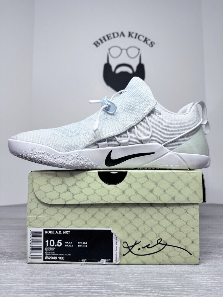 Size 10.5 - Nike Kobe A.D. NXT White 882049-100 Basketball Shoes Preowned