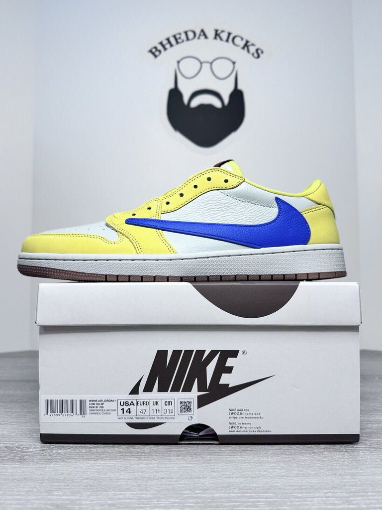 Size 14W / 12.5M - Nike Air Jordan 1 Retro OG SP Low Travis Scott Canary Yellow