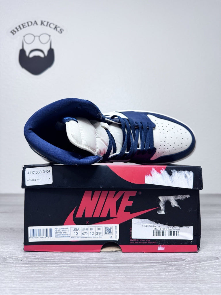Size 13 - Nike Air Jordan 1 Retro OG High Obsidian UNC 2019 Authentic Preowned