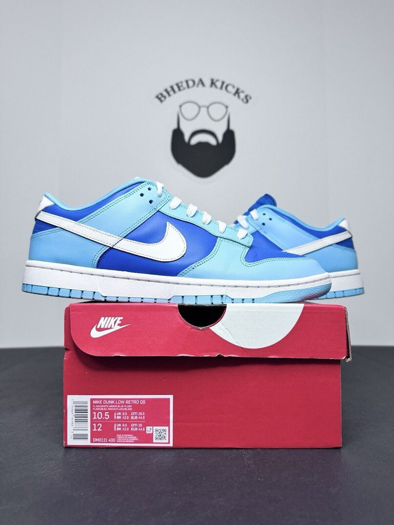 Nike Dunk Low Retro QS "Argon" White Argon Blue DM0121-400 Men's Size 10.5