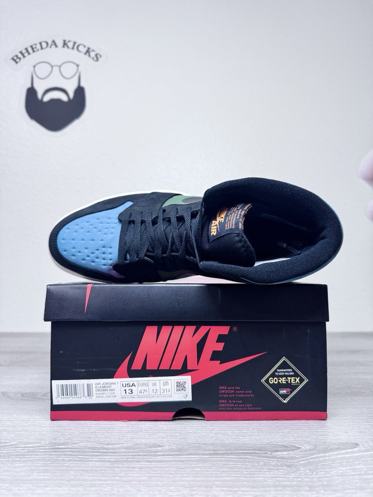 Size 13 - Air Jordan 1 High Element Gore-Tex Shoes Black Blue Green DB2889-003