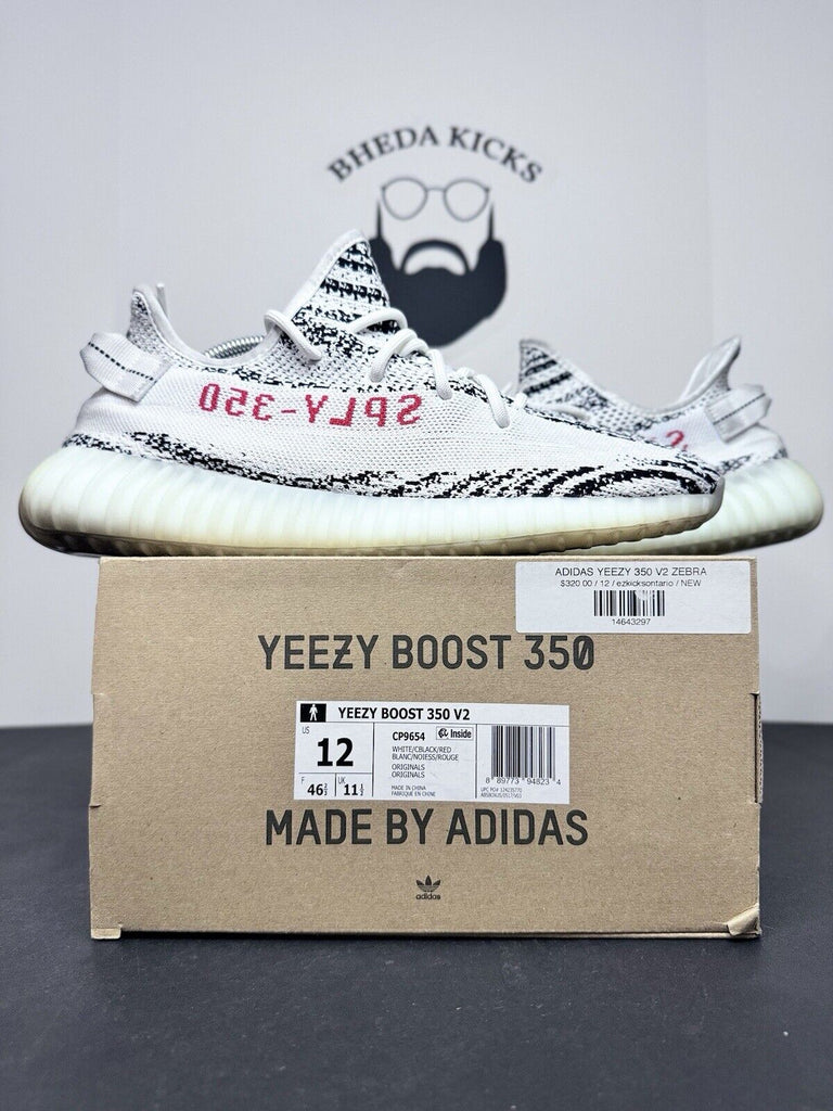 Adidas Yeezy Boost 350 V2 Zebra CP9654 Preowned Authentic Men’s Size 12