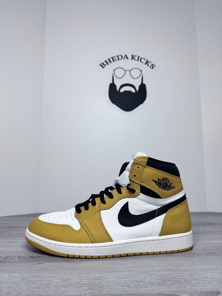 Size 12.5 - Mens Air Jordan Retro 1 High Og Yellow Ochre DZ5485-701 Preowned