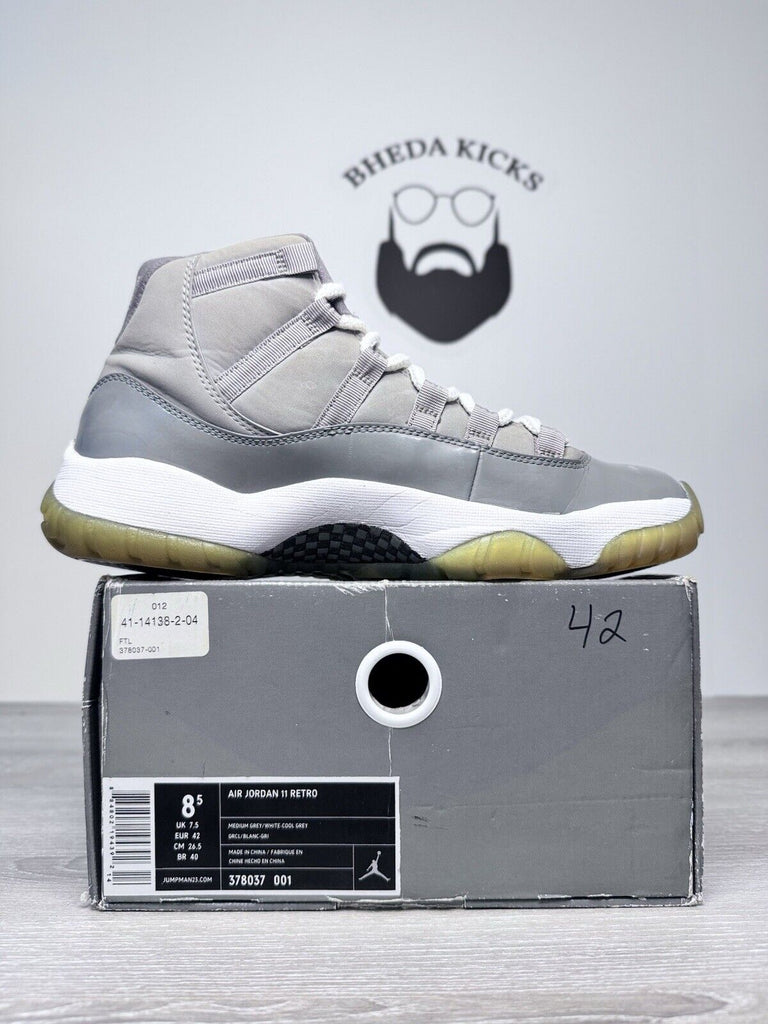 Size 8.5 - Air Jordan 11 Retro Cool Grey (2010) 378037-001 Men’s Preowned