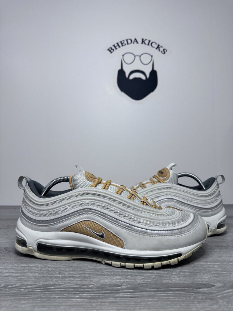 Size 10.5 - 2020 Nike ID Air Max 97 White Gold Black Sneakers  CT7949-991