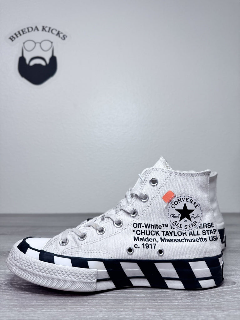 Size 6M/8W - Off White x Converse Chuck Taylor All Star 70 Hi White 163862C