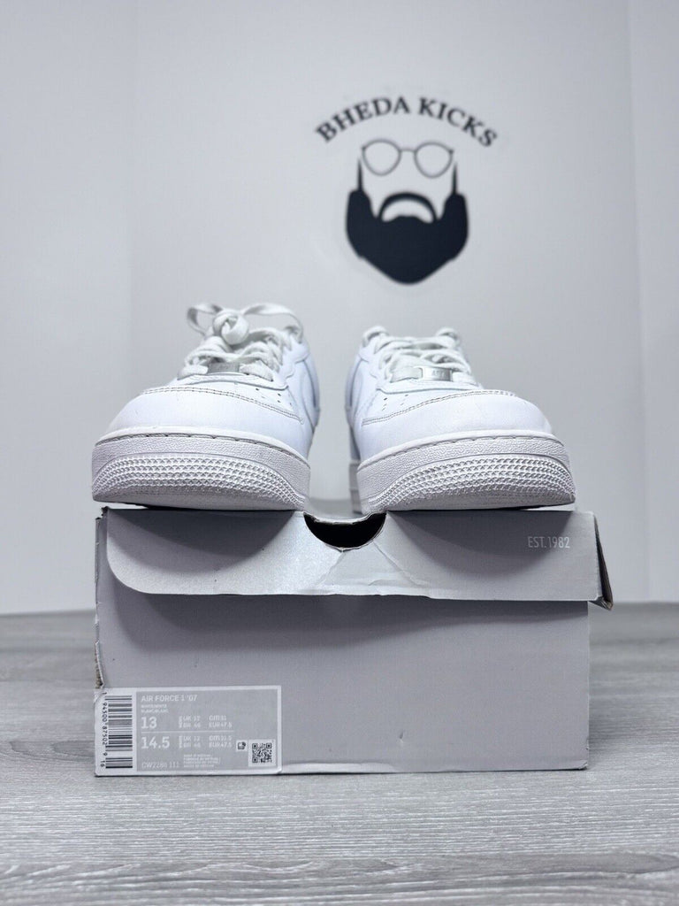 Size 13 - Nike Air Force 1 '07 'Triple White' CW2288-111 Preowned Authentic