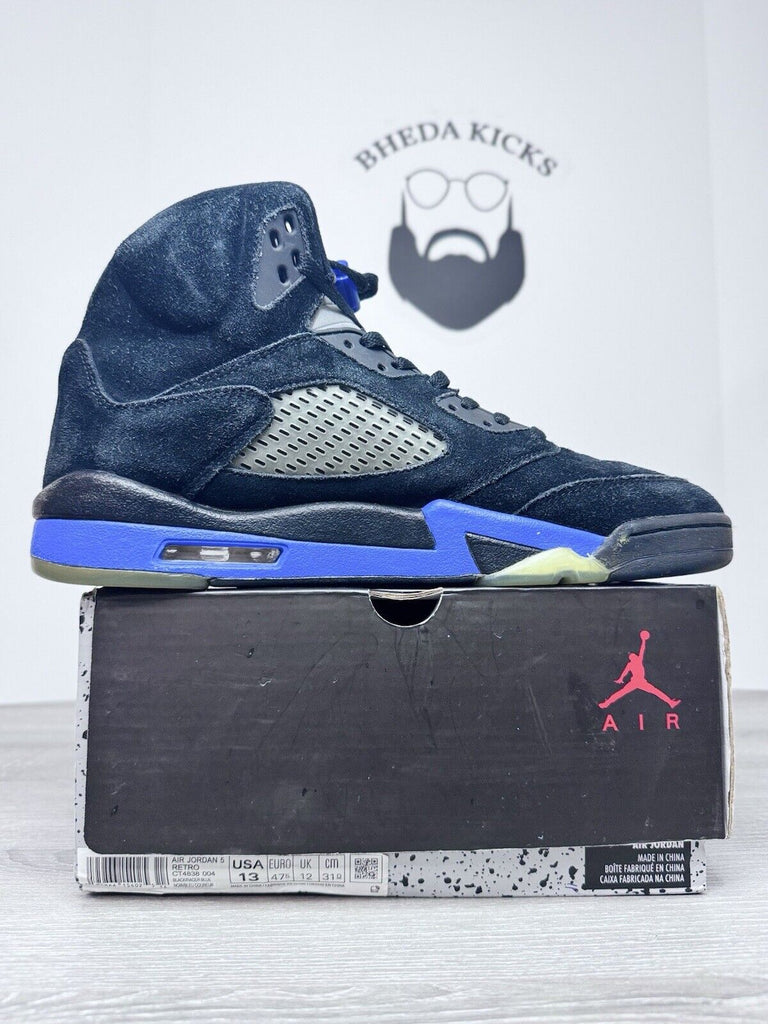 Size 13 - Jordan 5 Retro Mid Racer Blue Black Suede Leather (CT4838-004)