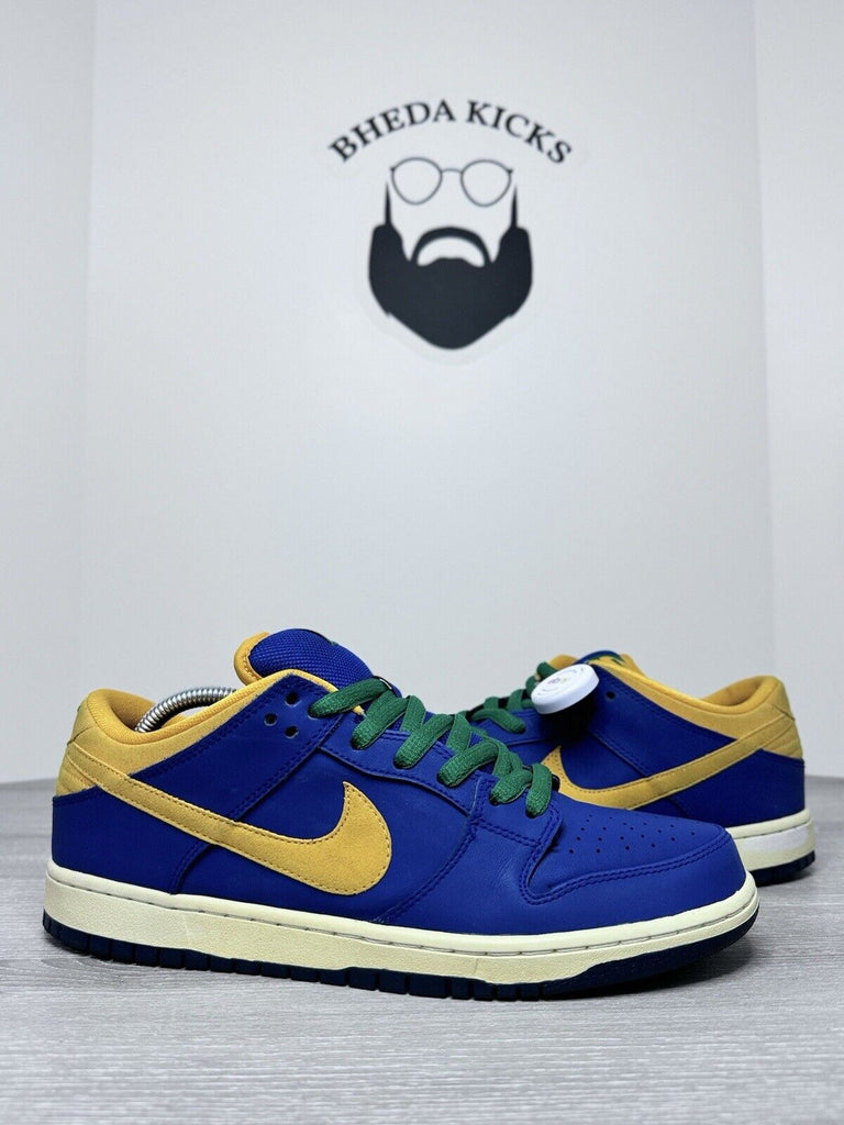 Size 10.5 - Nike SB Dunk Low Royal Blue Midas Gold Brazil 304292-473 Men's