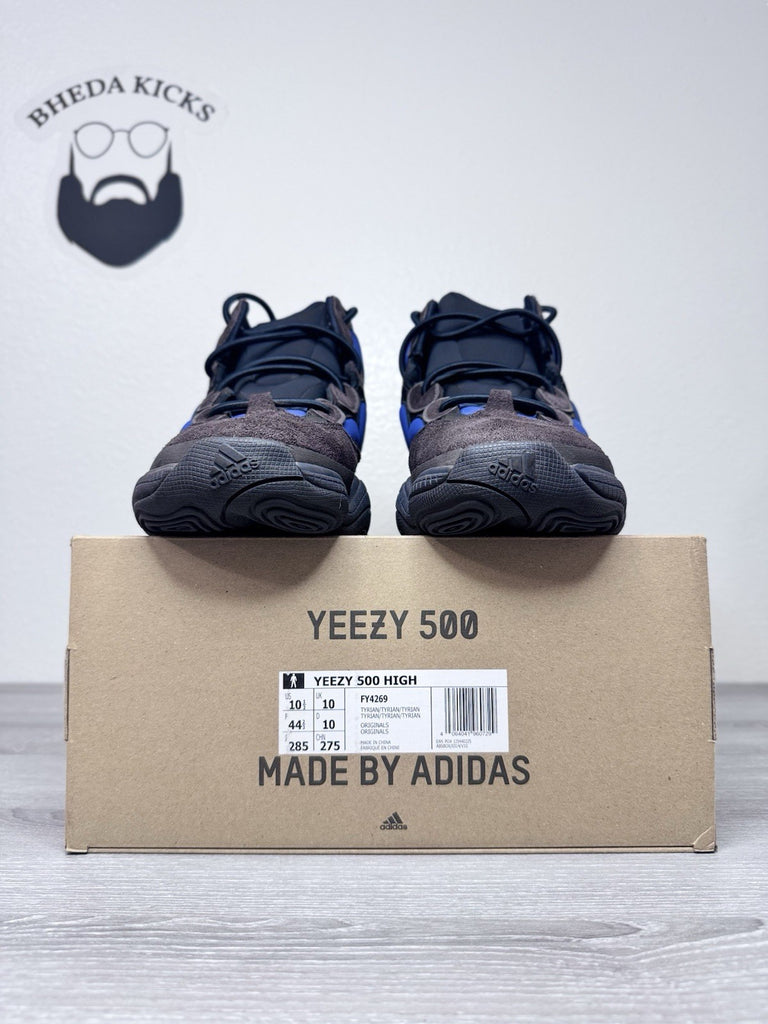 Size 10.5 - adidas Yeezy 500 High Tyrian Blue Black FY4269 Sneaker Preowned