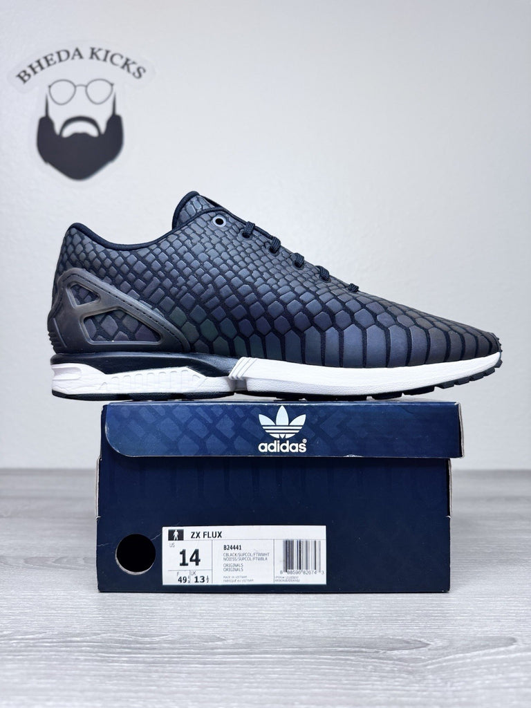 Size 14 - Adidas ZX Flux Black Xeno Reflective B24441 Preowned Authentic Oh