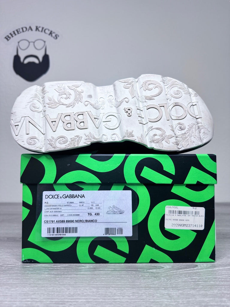 Size 43EU/10 US - Dolce & Gabbana Daymaster Black White Men’s Preowned Authentic