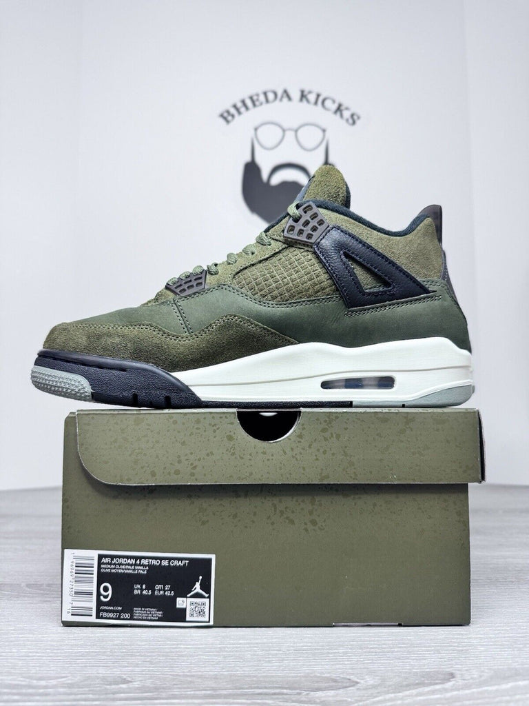 Size 9 - Jordan 4 SE Retro Low Craft Olive FB9927-200 Preowned Authentic