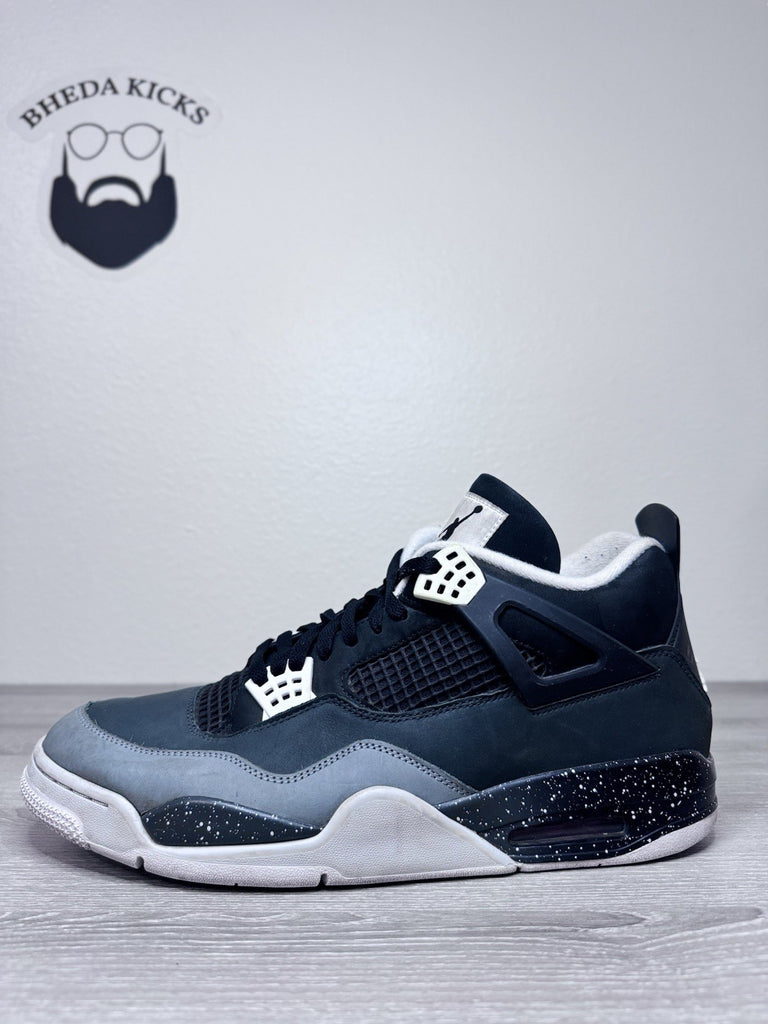 Size 15 - Nike Air Jordan 4 Retro Fear Black White FQ8138-002 Preowned Authentic