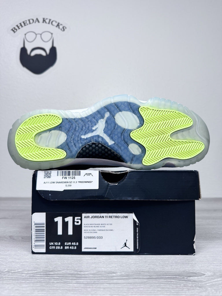 Size 11.5 - Air Jordan 11 Retro Low Snake Green 528895-033 Reptile OG Rare