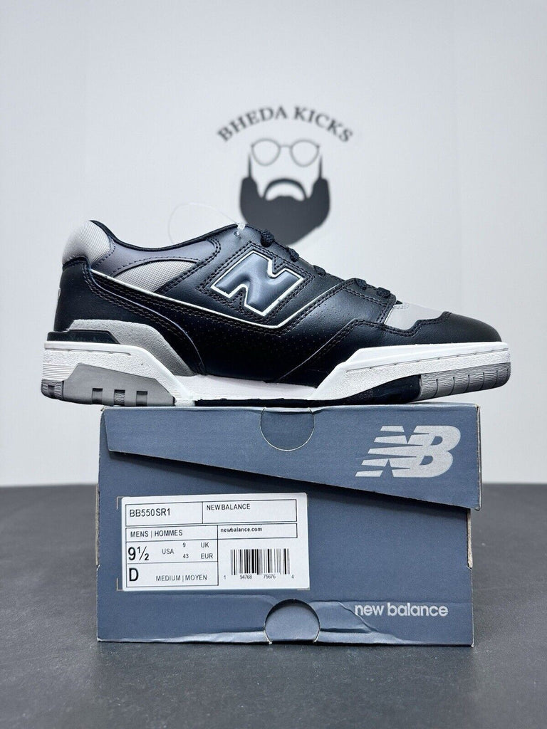 DS New Balance 550 'Shadow' Black Grey White Shoes BB550SR1 Men's Size 9.5