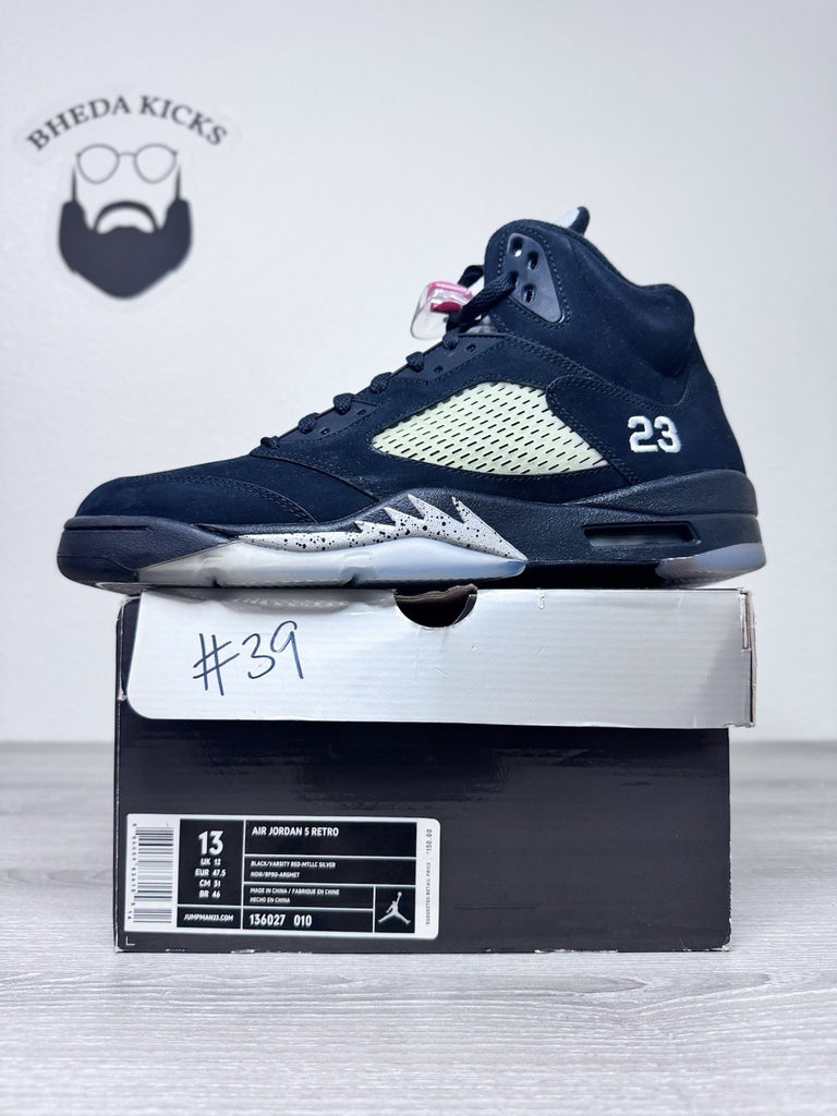 Size 13 - Air Jordan 5 Retro 2011 Black Metallic White Suede (136027-010) CLEAN