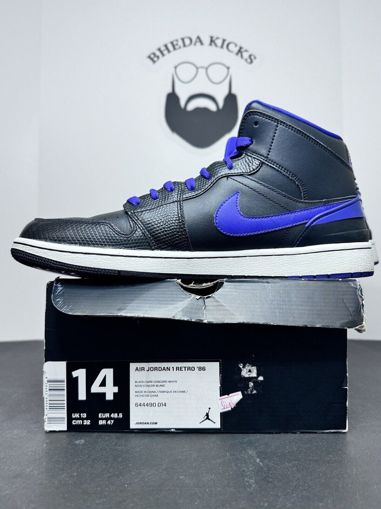 Nike Air Jordan 1 Retro 86 Dark Concord Black Purple 644490-014 Men’s Size 14