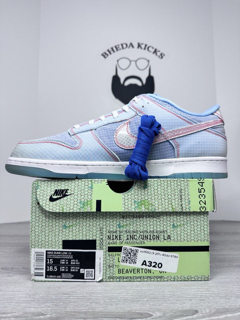 Size 15 - Union LA Nike Dunk Low Argon Men's DJ9649-400 NEW DS Authentic