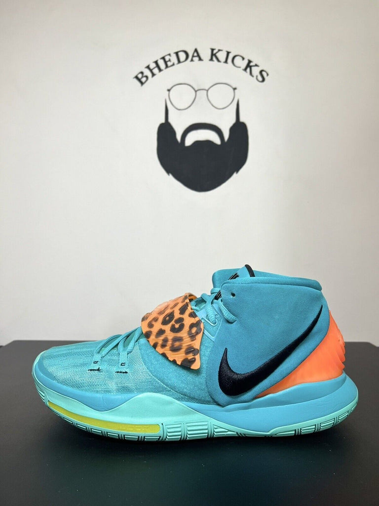 Nike Kyrie Irving 6 Oracle Aqua Blue Animal Orange BQ4630-300 sz 12 Basketball