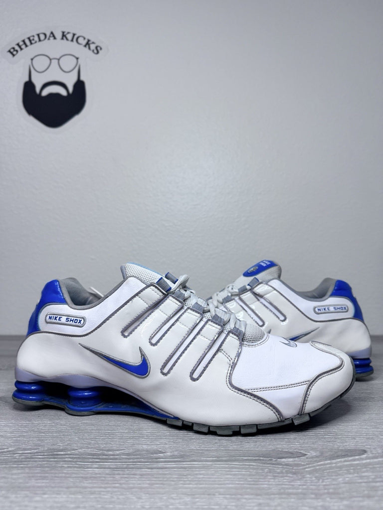 Size 15 - Nike Shox NZ SL Shoes Sneakers 2012 378341-140 Blue White Leather