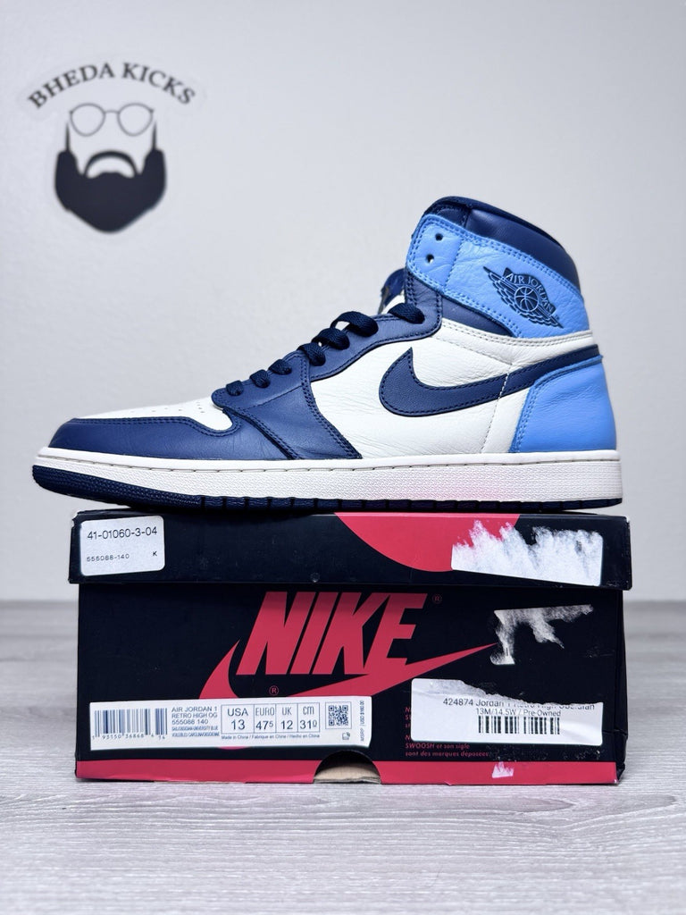 Size 13 - Nike Air Jordan 1 Retro OG High Obsidian UNC 2019 Authentic Preowned