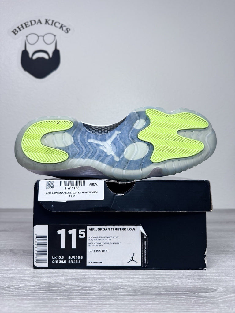 Size 11.5 - Air Jordan 11 Retro Low Snake Green 528895-033 Reptile OG Rare
