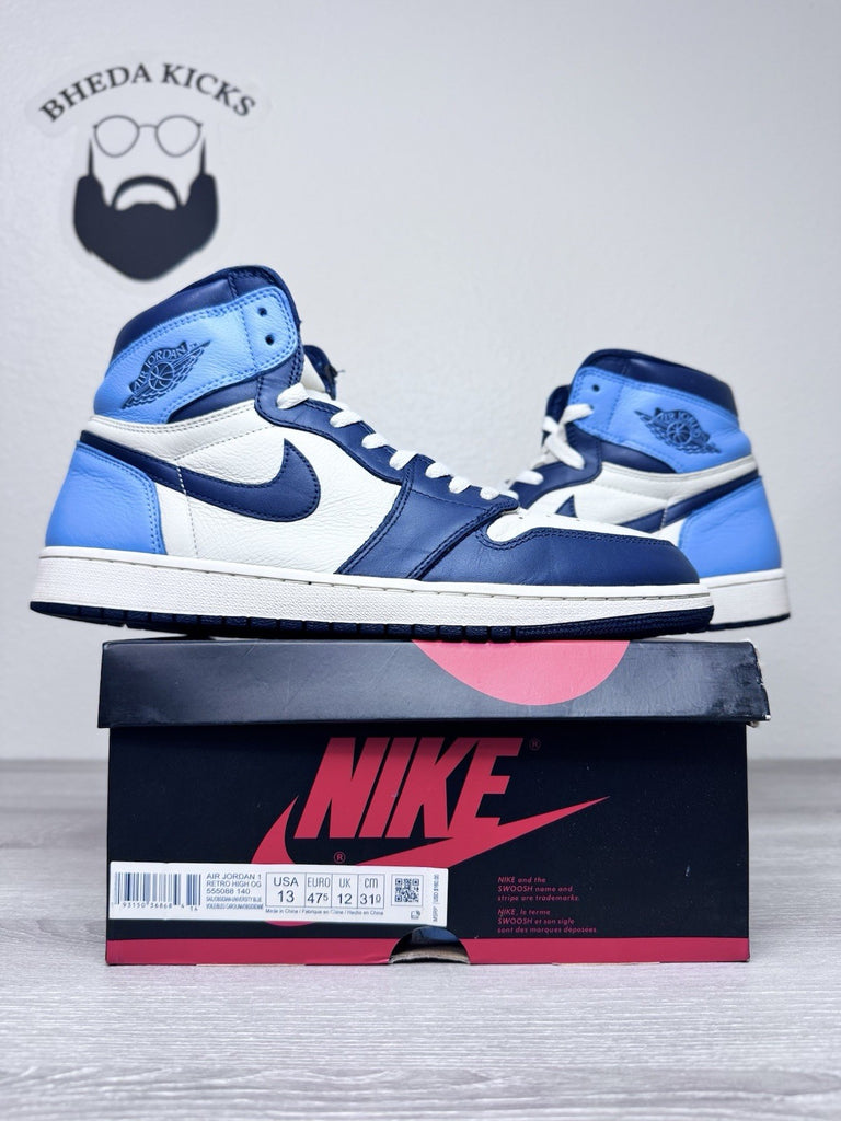 Size 13 - Air Jordan 1 Retro High OG "Obsidian UNC" 2019 555088-140 Preowned
