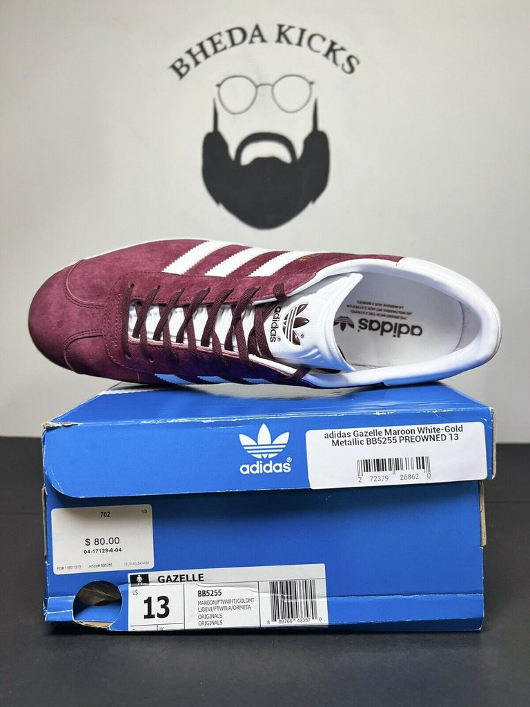 Men Size 13 - adidas Gazelle Maroon BB5255 Preowned Authentic OG Clean