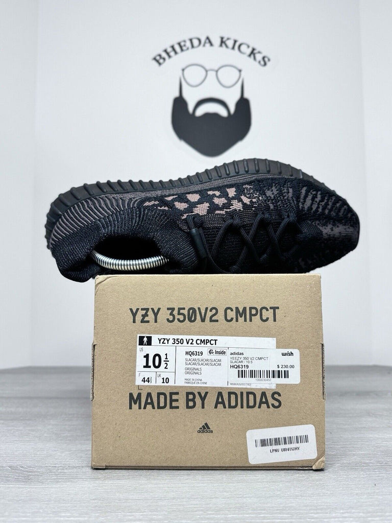 Size 10.5 - Adidas Yeezy Boost 350 V2 CMPCT Slate Carbon HQ6319 Preowned