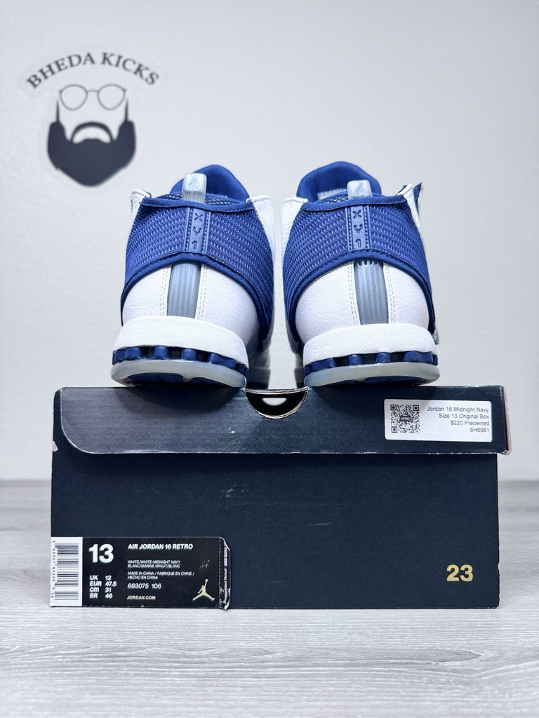 Size 13 - Air Jordan 16 Retro 2016 Midnight Navy 683075-106 Preowned Authentic
