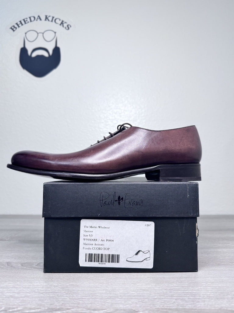 Size 9.5 - Paul Evans The Martin Wholecut Marrone Dress Shoes (Fits 10.5)