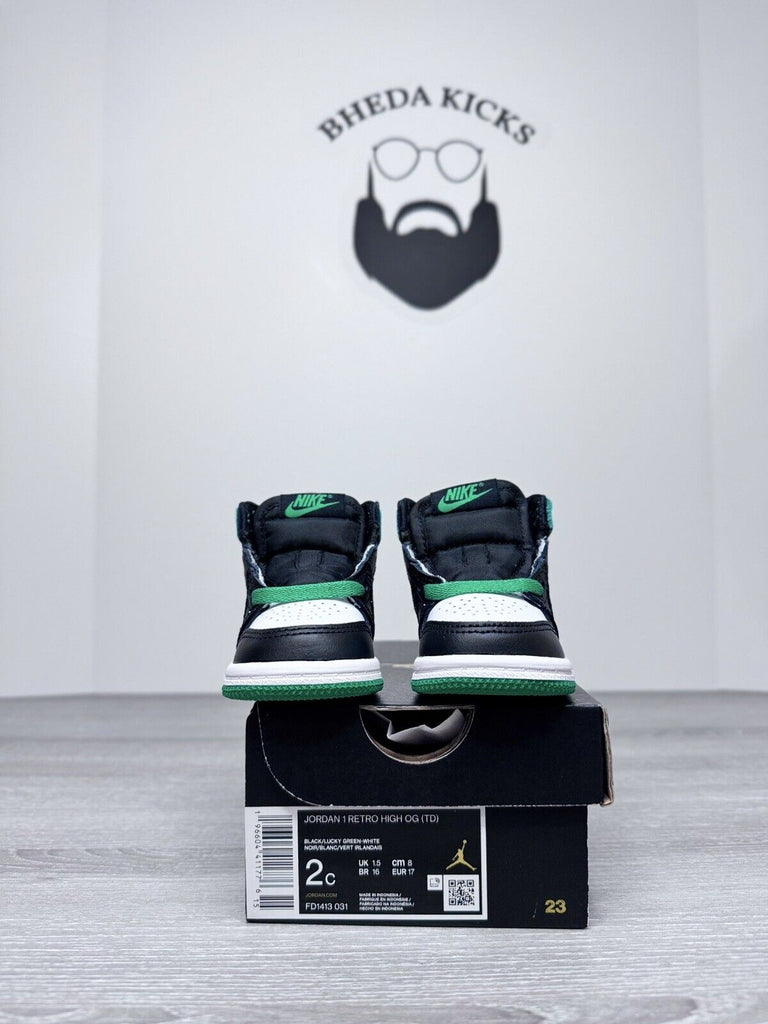 Size 2C - Nike Air Jordan 1 Retro High OG TD 'Lucky Green'  FD1413-031 Toddler