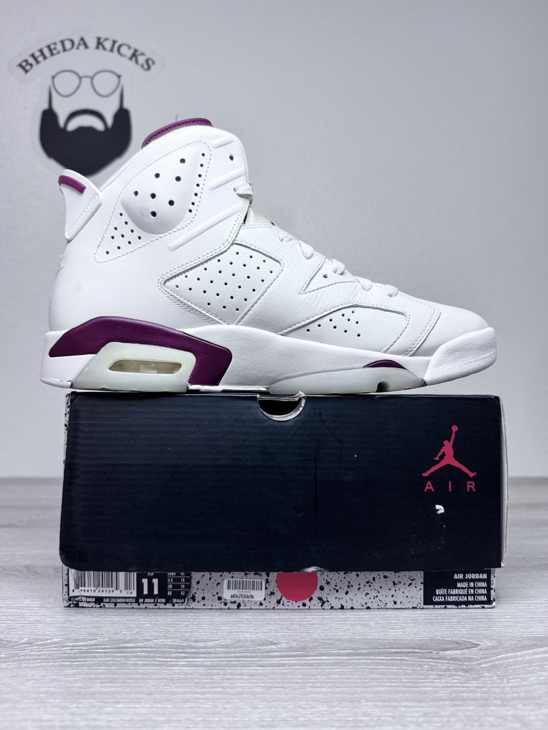 Size 11 - Nike Air Jordan 6 Retro 2015 Maroon White Red 384664-116 Preowned