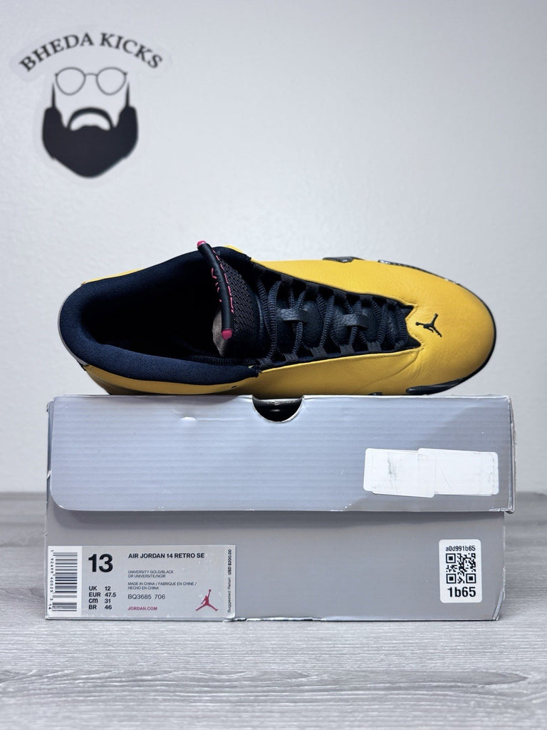 Size 13 - Jordan 14 XIV Retro Ferrari 'University Gold' 2019 BQ3685-706 Preowned