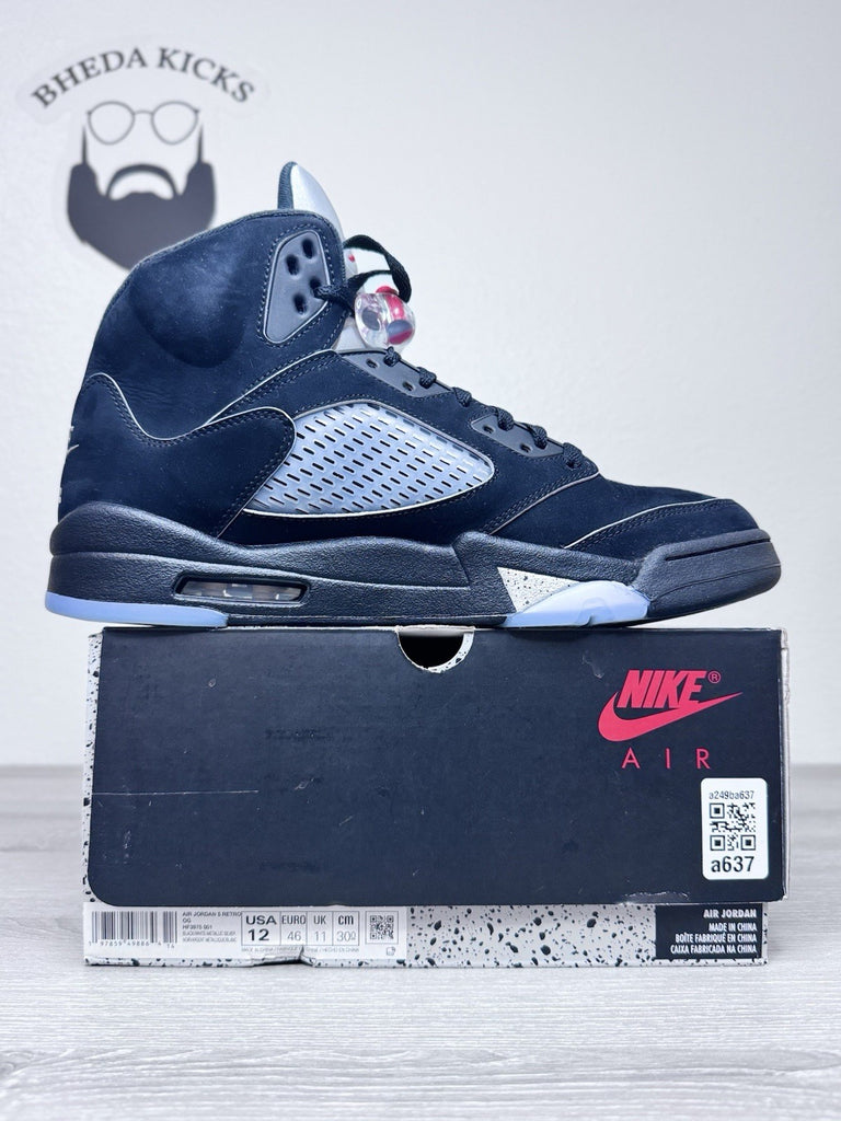 Size 12 - Air Jordan 5 Black Metallic Reimagined Sneakers HF3975-001 Worn Once