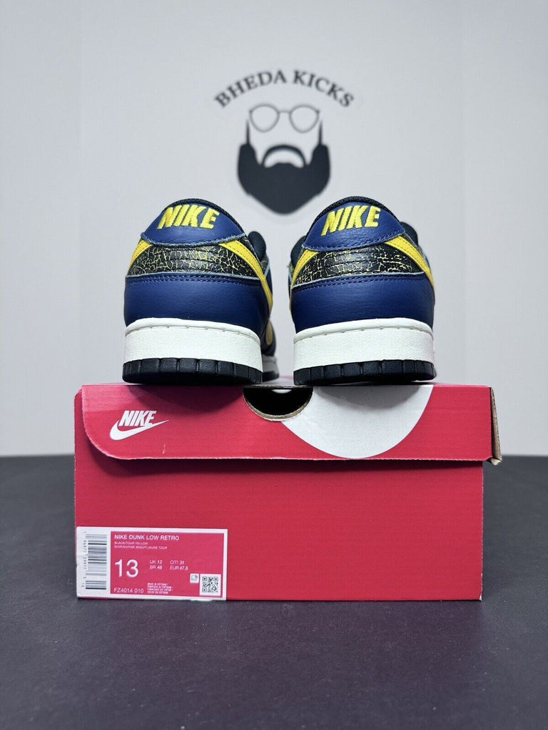 Nike Dunk Low Vintage Michigan Midnight Navy FZ4014-010 Preowned Men's Size 13